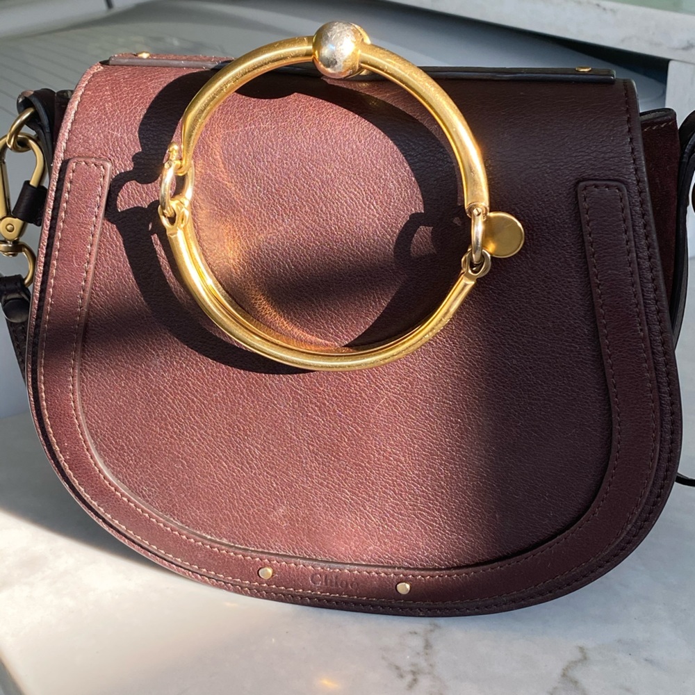 Chloe Carbon Brown Small Nile Bracelet Bag